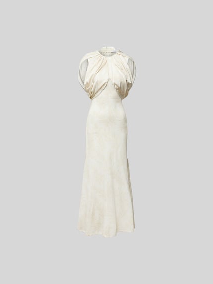 Rabanne Maxi-jurk met rimpelingen Ecru - 2