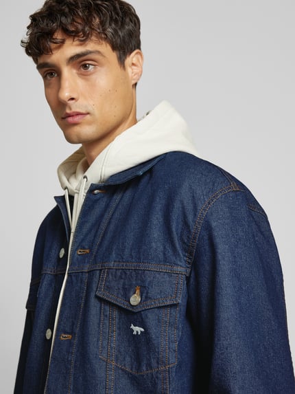 MAISON KITSUNÉ Kurtka jeansowa z listwą guzikową Ciemnoniebieski 3