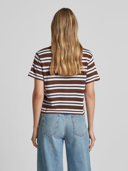 Neo Noir Koszulka polo o kroju regular fit z dodatkiem wełny model „Mulann” Ciemnobrązowy 5