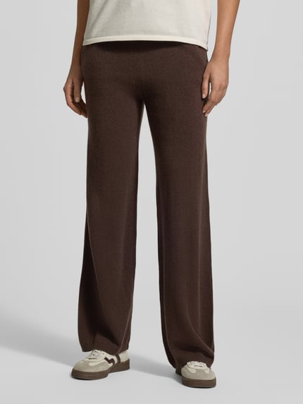 Jake*s Casual Regular Fit Weite Hose aus reinem Kaschmmir Schoko 4