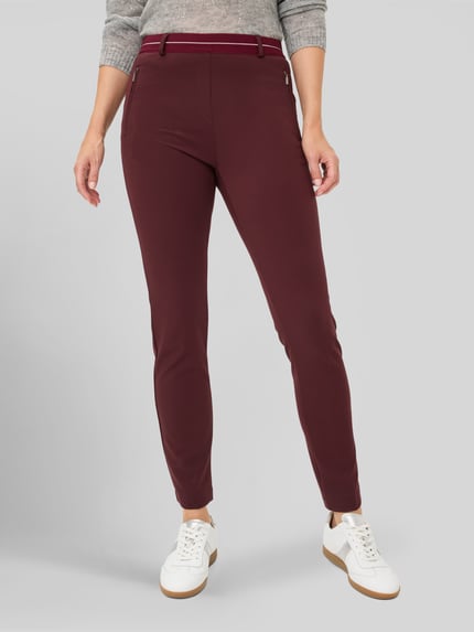 Raphaela By Brax Super slim fit broek van viscosemix model 'LILLYTH' Bordeaux - 4