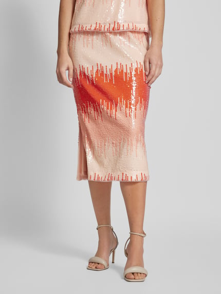 s.Oliver BLACK LABEL Midirok met pailletten en elastische band Rood - 4
