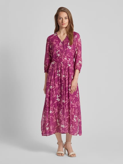 Jake*s Collection Midikleid mit Allover-Print Fuchsia Melange 4