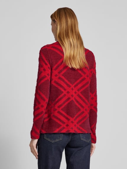 Street One Sweter z dzianiny z prążkowanym, okrągłym dekoltem Ciemnoczerwony 5