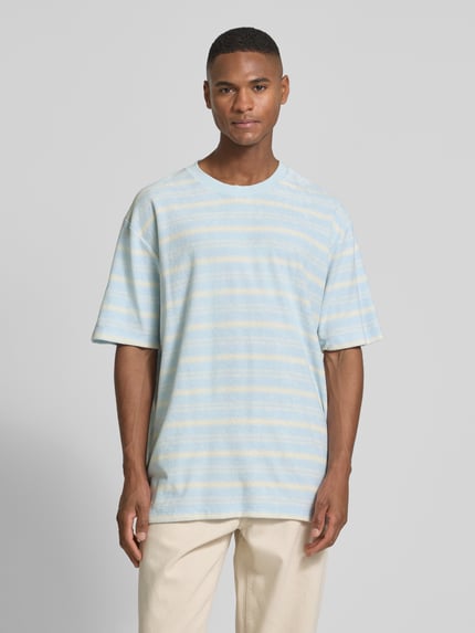 Lindbergh T-shirt o kroju oversized z okrągłym dekoltem Jasnoniebieski 4