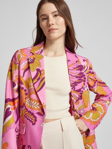 Milano Italy Blazer mit Allover-Muster und Pattentaschen Pink 3