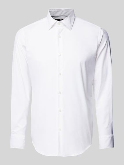 BOSS Regular Fit Businesshemd mit Stretch-Anteil Weiss 2