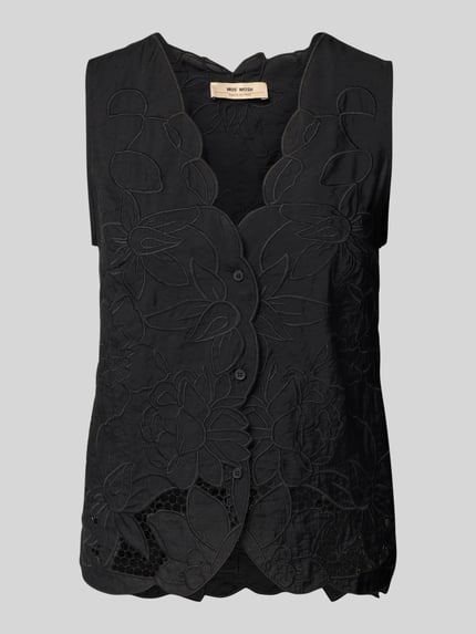 MOS MOSH Regular Fit Blusentop mit V-Ausschnitt Modell 'Daima' Black 2