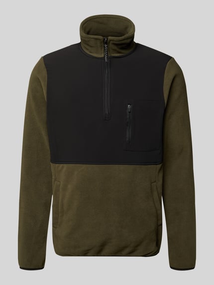 Blend Sweatshirt mit Stehkragen Modell 'MARIO' Oliv 2