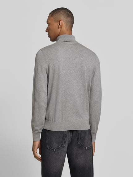 LERROS sweter z dzianiny o kroju regular fit z golfem Błękitny 5