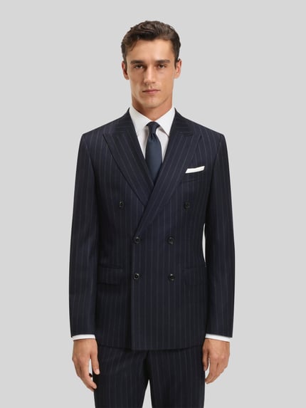 BOSS Slim Fit Anzug aus reiner Schurwolle Modell 'H-HUGE' Marine 4
