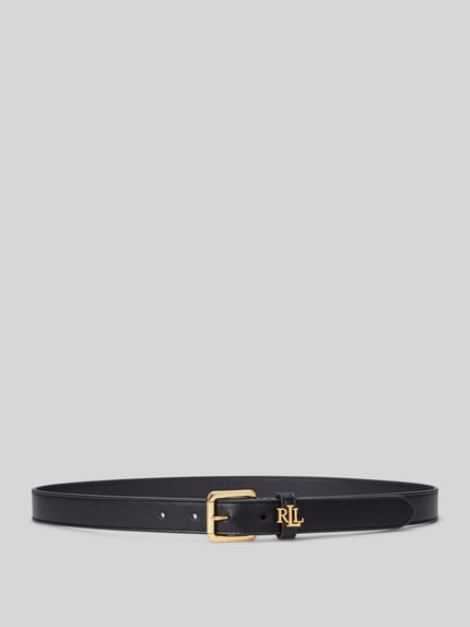Lauren Ralph Lauren Riem van echt leer met logodetail Zwart - 1