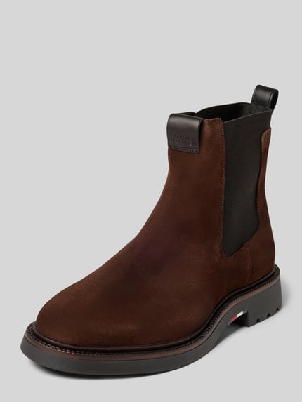 Tommy Hilfiger Chelsea Boots aus Veloursleder  Mittelbraun 1