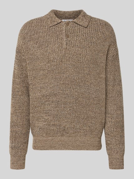 Jake*s Studio Men Sweter z dzianiny o kroju loose fit z dodatkiem bawełny i wełny Ziemisty brązowy 2
