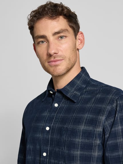 Selected Regular fit vrijetijdsoverhemd van puur katoen Donkerblauw - 3