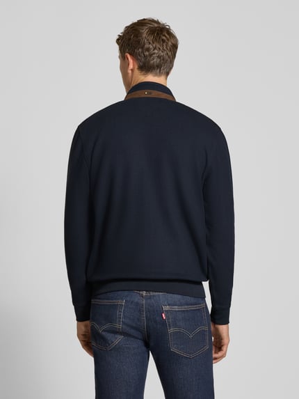 bugatti Sweatjacke mit Steppnähten und Reißverschluss Marine 5