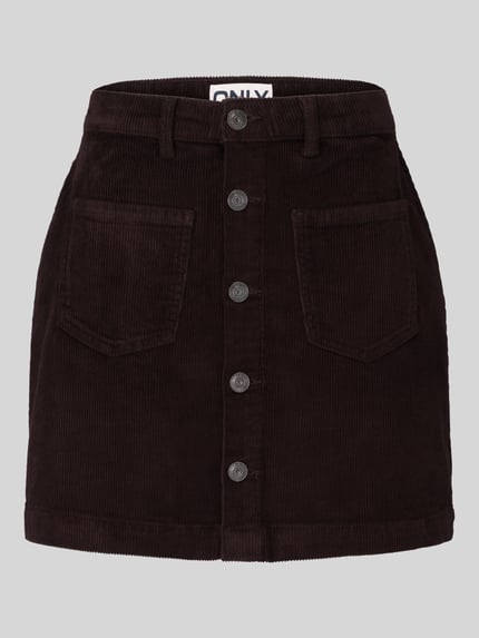ONLY Nauwsluitende minirok van katoenmix model 'AMAZING' Chocoladebruin - 2