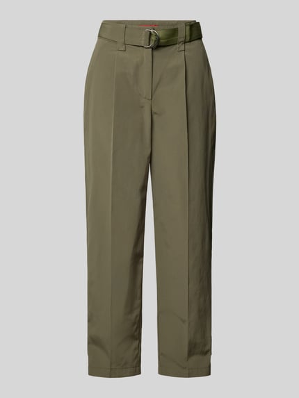 MAX&Co. Regular Fit Bundfaltenhose mit Gürtel Modell 'PISTOIA' Oliv 2