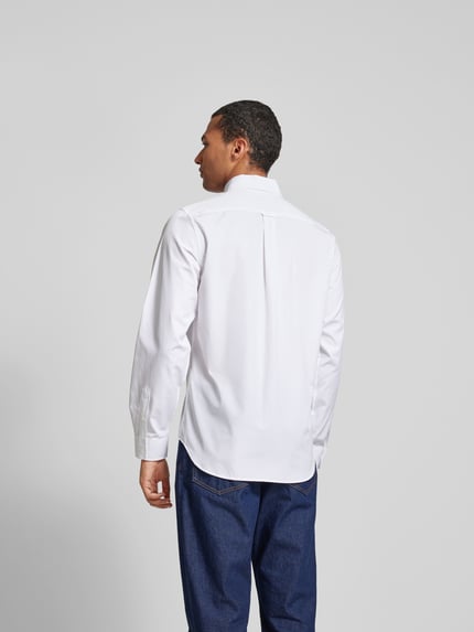 MAISON KITSUNÉ Freizeithemd mit Label-Stitching Weiss 5