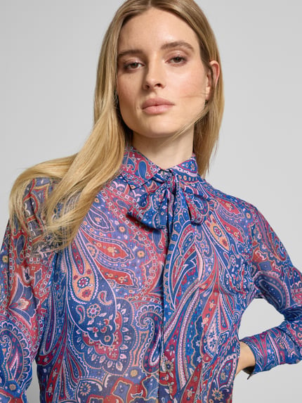 Lauren Ralph Lauren Overhemdblouse met blinde knoopsluiting, model 'KRISTY' Blauw - 3