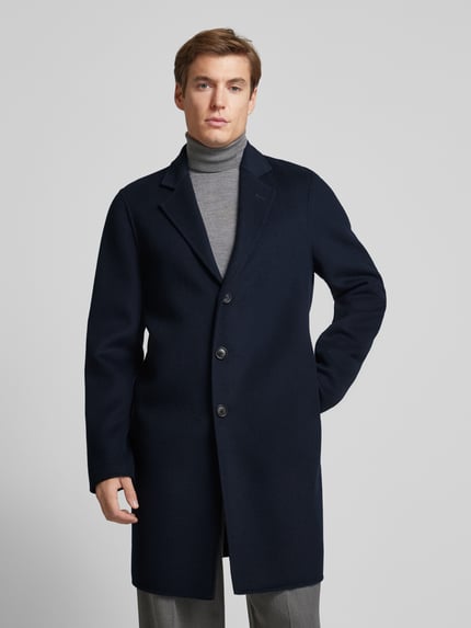 Profuomo Regular Fit  Wollmantel mit Reverskragen Marine 4
