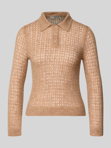 MANGO Strickpullover mit Polokragen Camel 2