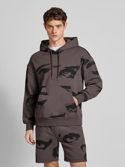 The Hundreds Hoodie met kangoeroezak, model 'SURVEILLANCE' Antraciet - 4