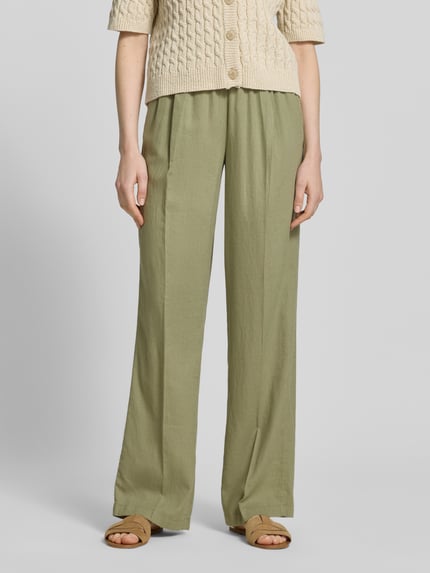 s.Oliver RED LABEL Relaxed Fit Weite Hose aus Leinen-Viskose-Mix Khaki 4