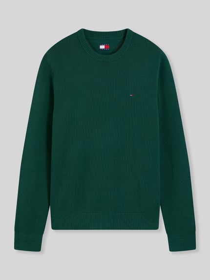 Tommy Jeans Slim Fit Pullover aus reiner Baumwolle Dunkelgruen 2