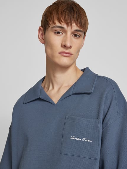 ANOTHER COTTON LAB Szorty o kroju relaxed fit z fakturowanym wzorem Szaroniebieski 3