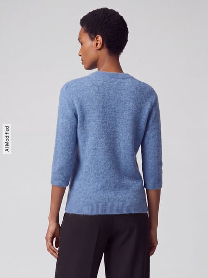Jake*s Collection Regular Fit Pullover mit Woll-Anteil Blau 5