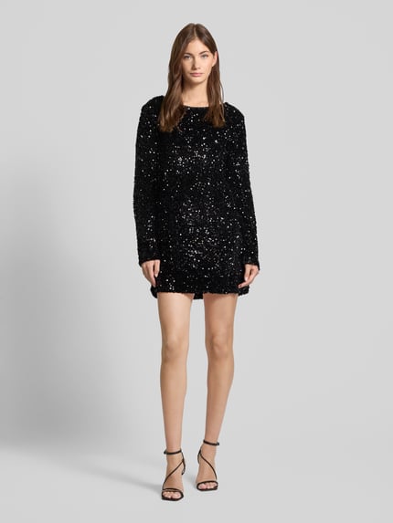Gina Tricot Mini-jurk met pailletten, model 'Loose Seqiun' Zwart - 1