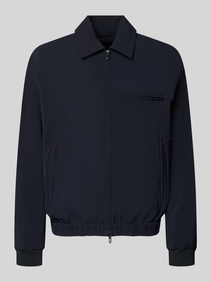 Emporio Armani Regular Fit Bomberjacke mit Reißverschlusstaschen Marine 2
