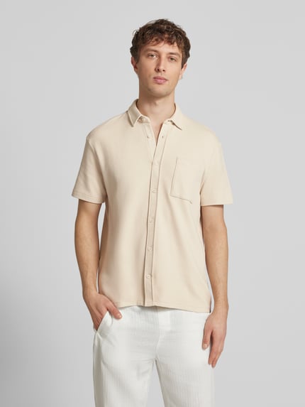 Blend regular fit vrijetijds overhemd met kentkraag model 'FILLIP' Zand - 4
