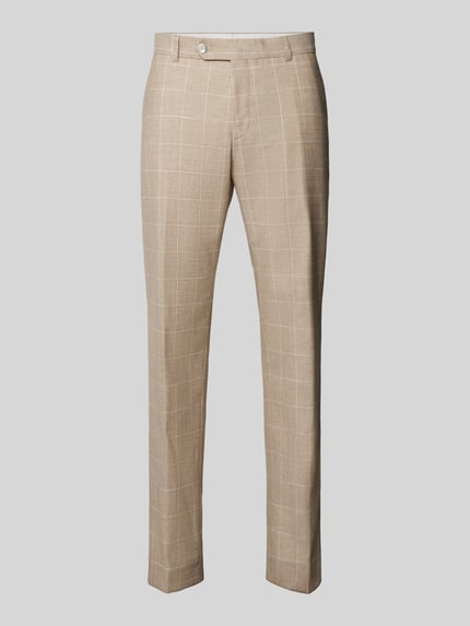 Strellson Anzughose mit Gitterkaro Modell 'Mace' Beige 2
