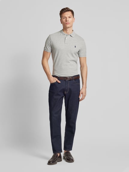 Polo Ralph Lauren Slim Fit Poloshirt mit Label-Stitching Beige 1