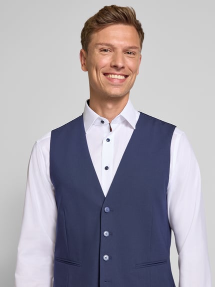 MCNEAL Slim Fit Weste mit Paspeltaschen Marine 3