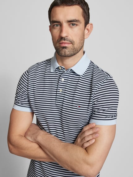 Tommy Hilfiger Slim Fit Poloshirt mit Logo-Stitching Modell '1985' Hellblau 3