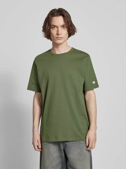 Champion T-shirt met labelstitching Olijfgroen - 4