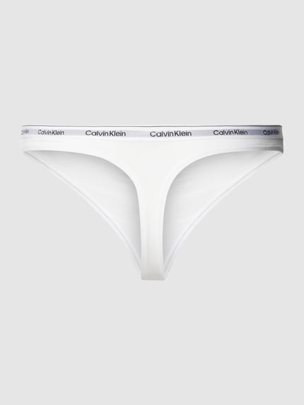 Calvin Klein Underwear String in effen design Wit - 3