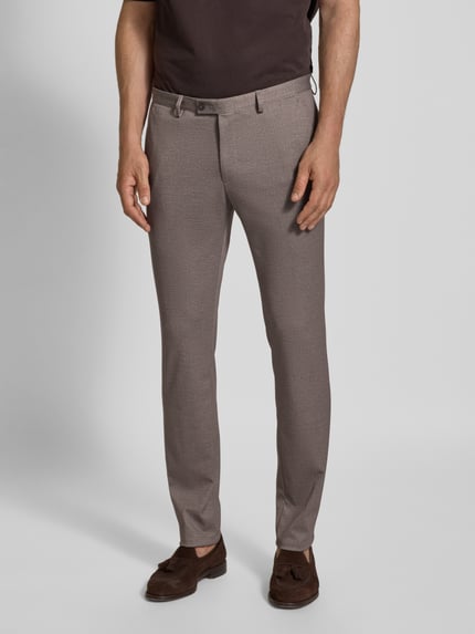 DIGEL Slim Fit Anzughose mit Gesäßtaschen Modell 'Ano' Hellbraun 4