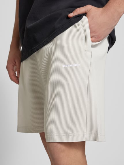 PEGADOR Shorts mit elastischem Bund und Label-Stitching Modell 'TROY' Hellgrau 3