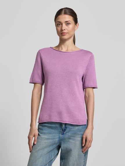 Marc O'Polo Regular Fit Pullover aus Baumwoll-Leinen-Mix Violett 4