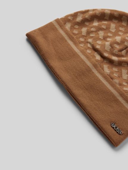 BOSS Beanie met labelapplicatie, model 'Lendia' Beige - 2