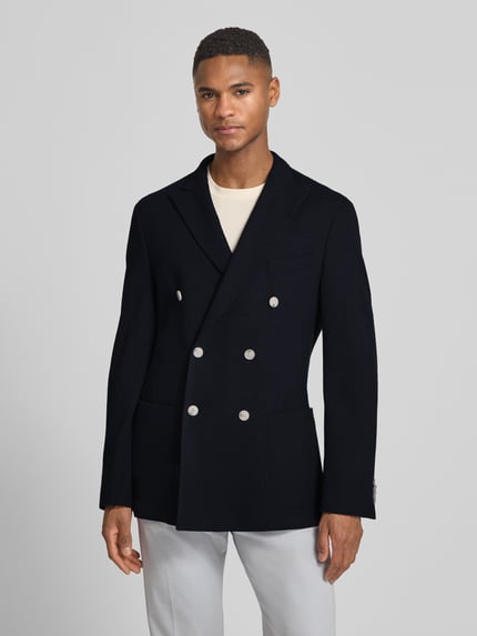 BOSS slim fit colbert van katoenmix model 'C-Hanry-J-DB' Marineblauw - 4