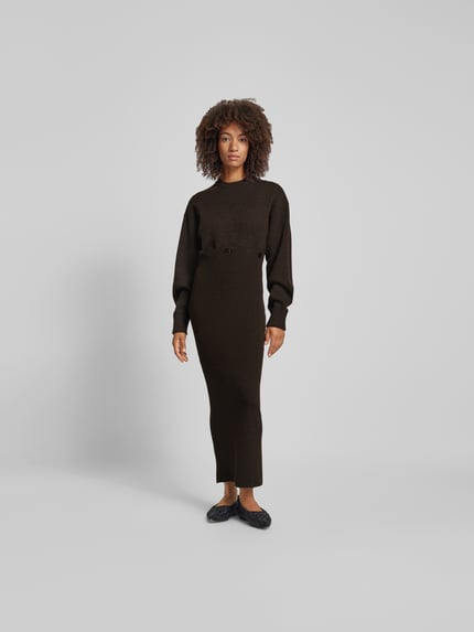 Nanushka Maxi-jurk met ribboorden Donkerbruin - 4