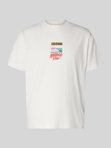 Produktfoto, Regular Fit T-Shirt aus reiner Baumwolle Modell 'ASPEN' von SELECTED HOMME, Optik: Unifarben, Applikation: Motiv-Print, Rundhals, Kurzarm, Jersey-Struktur