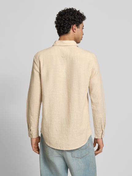 Tommy Jeans Regular Fit Freizeithemd aus Leinen-Baumwoll-Mix Beige 5