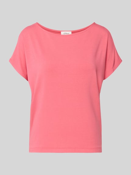 s.Oliver RED LABEL Relaxed Fit T-Shirt aus Viskose-Mix Pink 2