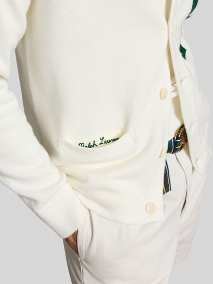 Polo Ralph Lauren Kardigan rozpinany o kroju regular fit z czystej bawełny Złamany biały 3